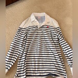 Brooks Brothers Navy and White Striped Shirt